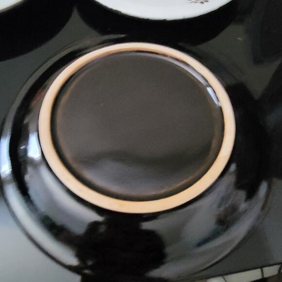 Rare Luxury Lamphun Ceramic Thailand Brown Raised Henna Design Mehndi Set of 4 - Picture 3 of 7